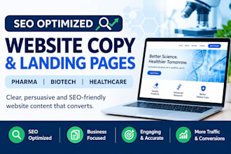 write pharmaceutical, biotech and healthcare website copy