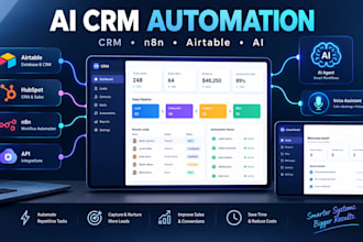 build ai CRM automation with n8n, airtable, hubspot and voice agents