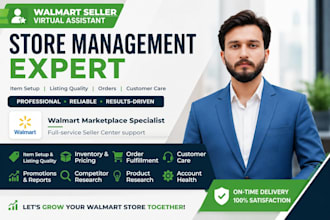 be your walmart marketplace virtual assistant and seller center manager