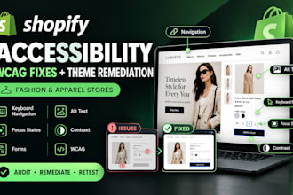 fix wcag accessibility issues and theme remediation for shopify fashion store