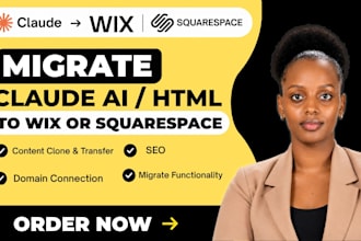 migrate claude ai HTML website to wix squarespace migration transfer cluade ai
