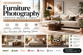 create ai furniture photography lifestyle videos for cabinets interior decor