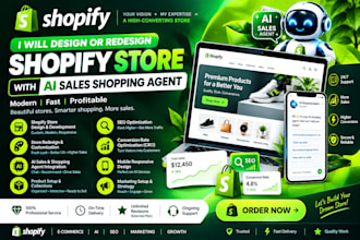 design shopify store redesign shopify store with ai sales shopping agent