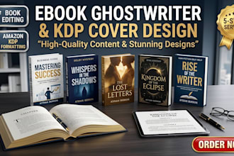 be ebook ghostwriter, book editor ghost book writer and design book cover kdp