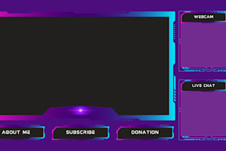 design a custom stream overlay for twitch, kick or youtube