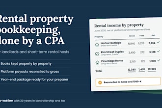 do rental property and str books and cleanup in quickbooks online as a CPA