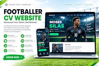 create a professional football player CV website for scouts and clubs