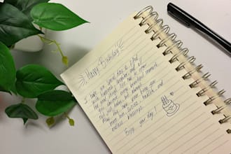 handwrite personalized letters, notes and thank you cards