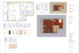 create 2d floor plan and 3d interior render for apartment