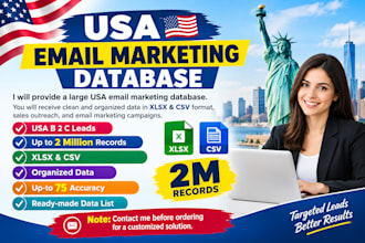 provide 2 million USA email marketing list database
