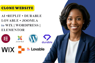 clone website ai replit durable lovable joomla to wix wordpress elementor