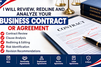 review, redline and analyze your business contract or agreement