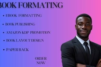 do book publishing ,book formatting for amazon kdp , book layout , ebook, paper
