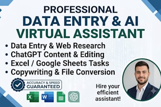 do virtual assistant, data entry, and chatgpt ai content tasks
