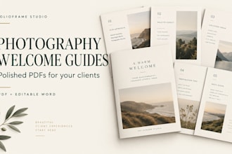 design a polished photography client welcome guide