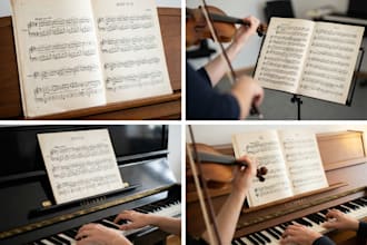 transcribe audio music into accurate sheet music, music notation piano violin