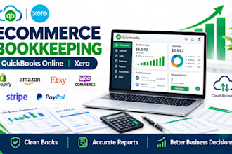 do ecommerce bookkeeping in quickbooks online and xero for shopify, amazon, etsy