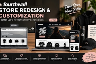 redesign and customise fourthwall store and optimise for merch store creators
