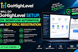 do gohighlevel setup, ghl workflow automation, and a2p 10dlc registration