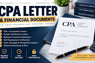 prepare professional CPA letters and financial documents