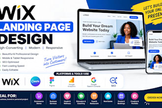 design or redesign wix landing page wix website  landing page build wix website