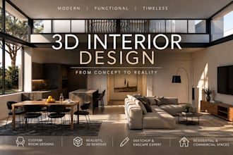 provide photorealistic 3d room rendering and interior design