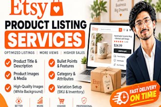 do etsy product listing and ecommerce data entry