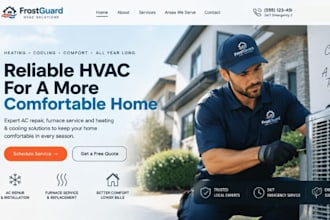 design wix hvac website ac repair furnace contractor lead generation website
