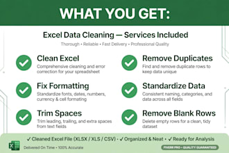clean excel data, remove duplicates, and fix formatting fast