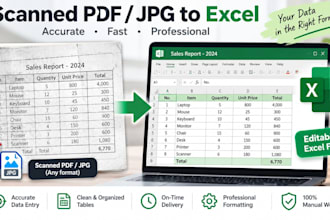 convert scanned pdf or jpg tables into excel