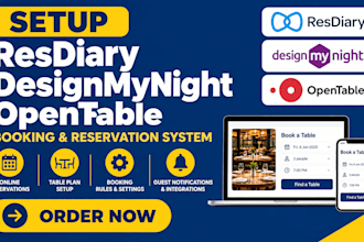 setup resdiary restaurant designmynight opentable booking and reservation system