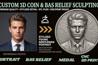 create custom 3d bas relief models for cnc carving and 3d printing