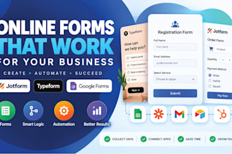 design professional jotform, typeform and google forms with automation