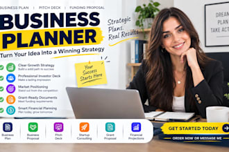 create business plan  proposal  pitch deck consultant startups financial grants