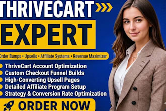 optimize your thrivecart with order bumps, upsells, and affiliate setups