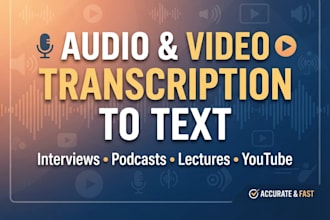 transcribe audio and video to texts for podcast, interviews and youtube videos