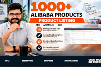 upload 1000 alibaba products with SEO optimized listings