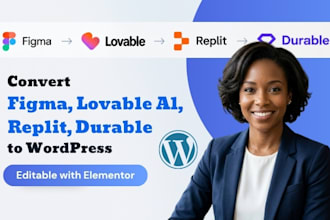 convert figma lovable ai replit durable to wordpress editable with elementor