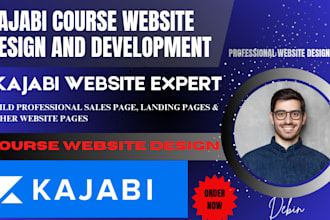 design or redesign kajabi website, kajabi landing page, online course website