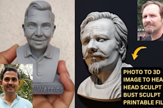sculpt realistic 3d head bust models from your 2d photo for 3d printing zbrush