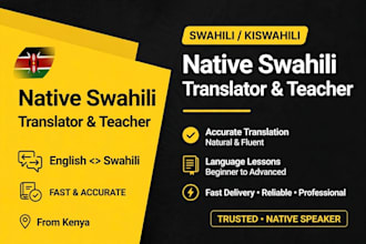 teach you swahili language and translate english to swahili