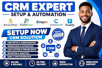 setup servicetitan fieldpulse simpro commusoft tradify CRM workflow automation