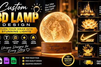design a luxury custom 3d printed led lamp stl
