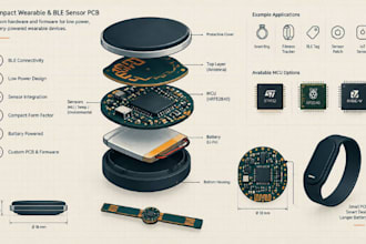 design compact wearable pcb ble sensor nrf52840 low power battery bluetooth flex