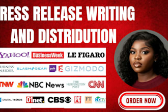 write seo press release and distribute  press release with PR media submission