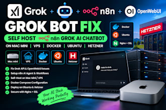 setup fix self host n8n grok ai chatbot on hetzner vps ubuntu mac mini openwebui