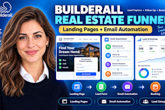 setup builderall sales funnel email automation landing pages for real estate