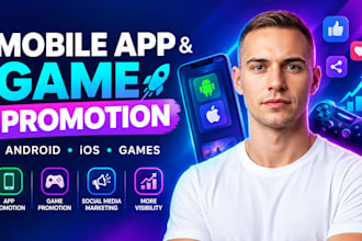 do social media promotion for mobile android app download, IOS and game install