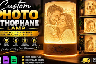 create a custom 3d printed lithophane lamp from your photo