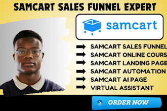 create samcart sales funnel samcart landing page samcart online course setup